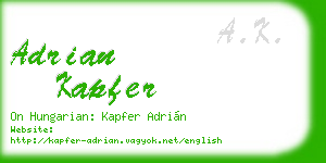 adrian kapfer business card